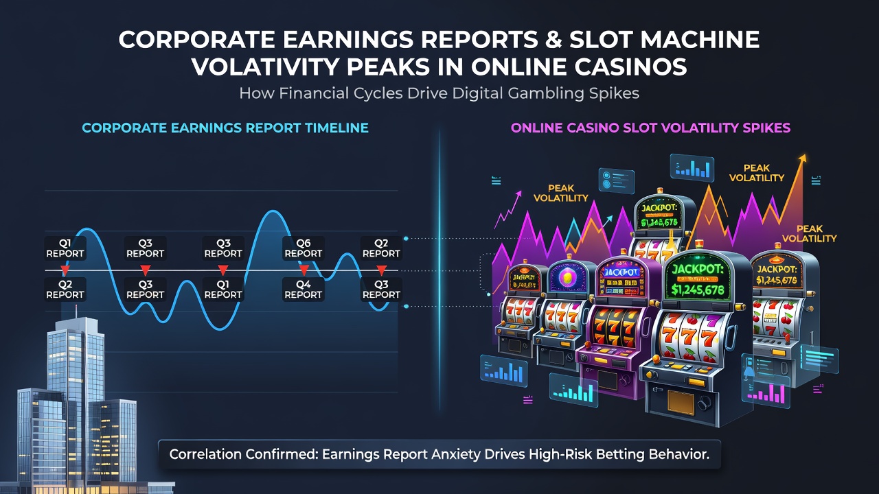 Grafik mit Zeitreihenvergleich von Earnings-Daten und Slot-Volatilitätskurven über mehrere Quartale
