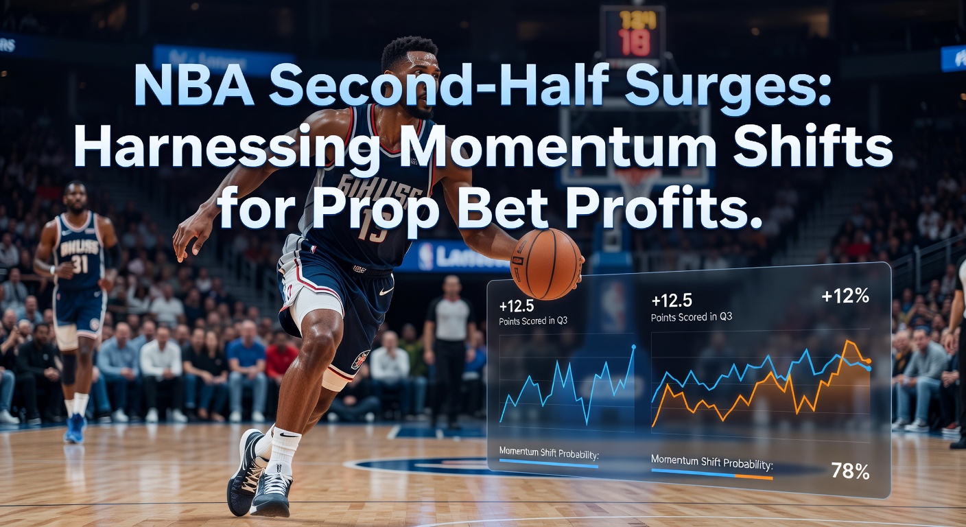 Grafik mit NBA-Statistiken zu Zweite-Halbzeit-Punkten und Momentum-Charts, farbig dargestellt